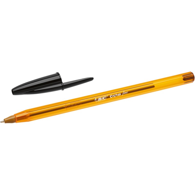 BIC Cristal Fine Stylo bille à capuchon pointe fine 0,8 mm noir