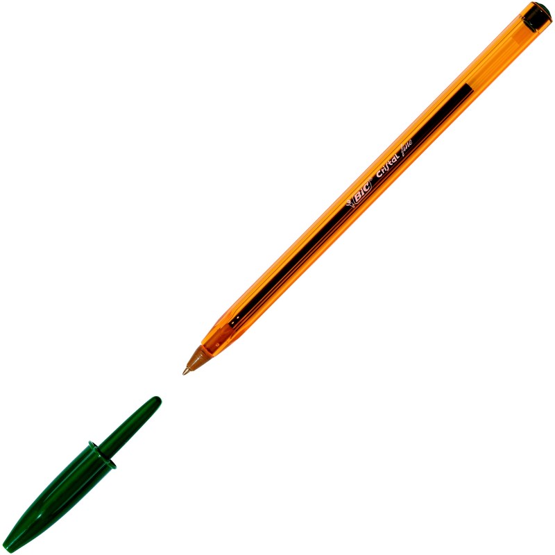 BIC Cristal Fine Stylo bille à capuchon pointe fine 0,8 mm vert