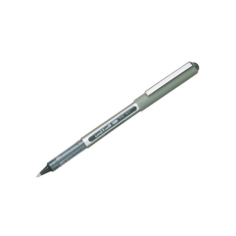 Uni Stylo roller Eye UB-157 bille moyenne - corps en polypropylène argenté encre noire