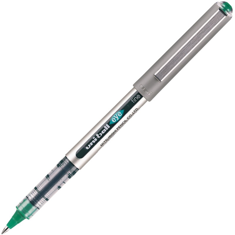 Uni Roller à encre liquide Eye Fine UB-157 bille moyenne de 0,7 mm - corps gris encre verte
