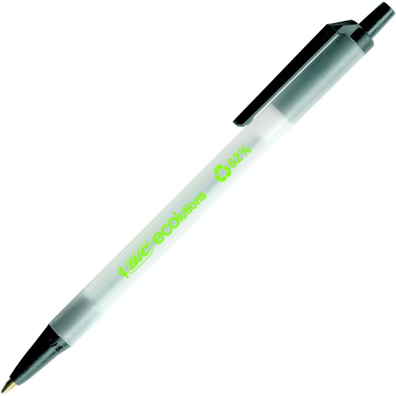 BIC Ecolutions Clic Stic Stylo bille rétractable pointe moyenne 1 mm noir