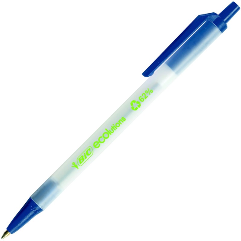BIC Ecolutions Clic Stic Stylo bille rétractable pointe moyenne 1 mm bleu