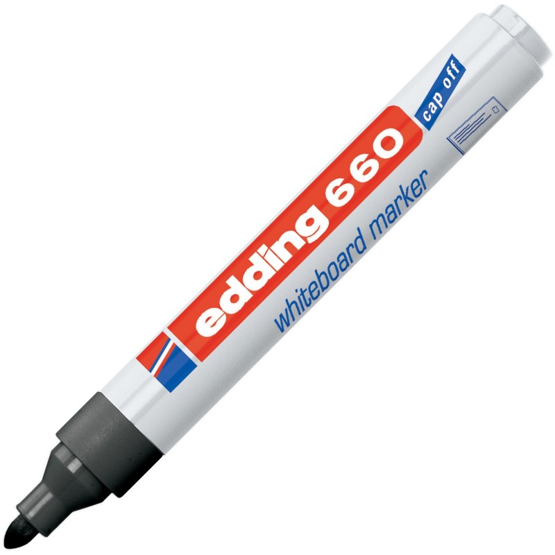edding 660 Marqueur effaçable tableau blanc pointe ogive 1,5 - 3 mm noir