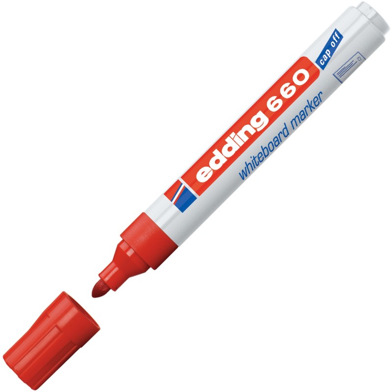 edding 660 Marqueur effaçable tableau blanc pointe ogive 1,5 - 3 mm rouge