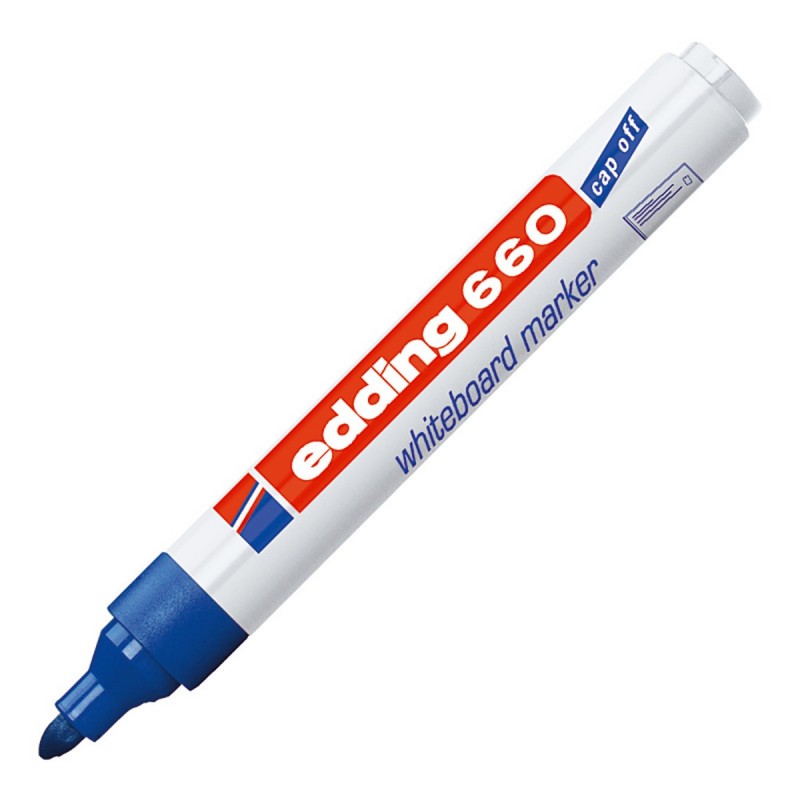 edding 660 Marqueur effaçable tableau blanc pointe ogive 1,5 - 3 mm bleu
