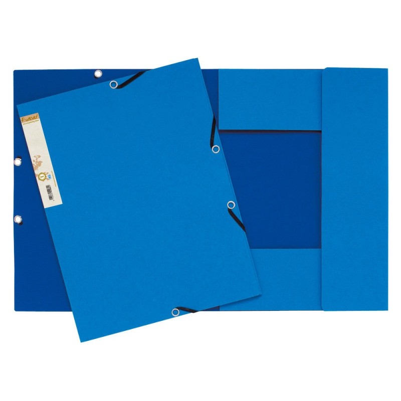 Exacompta Chemise Forever® A4 à 3 rabats et à élastiques, 225 feuilles, 240 x 320 mm,  carte recyclée Bleu clair