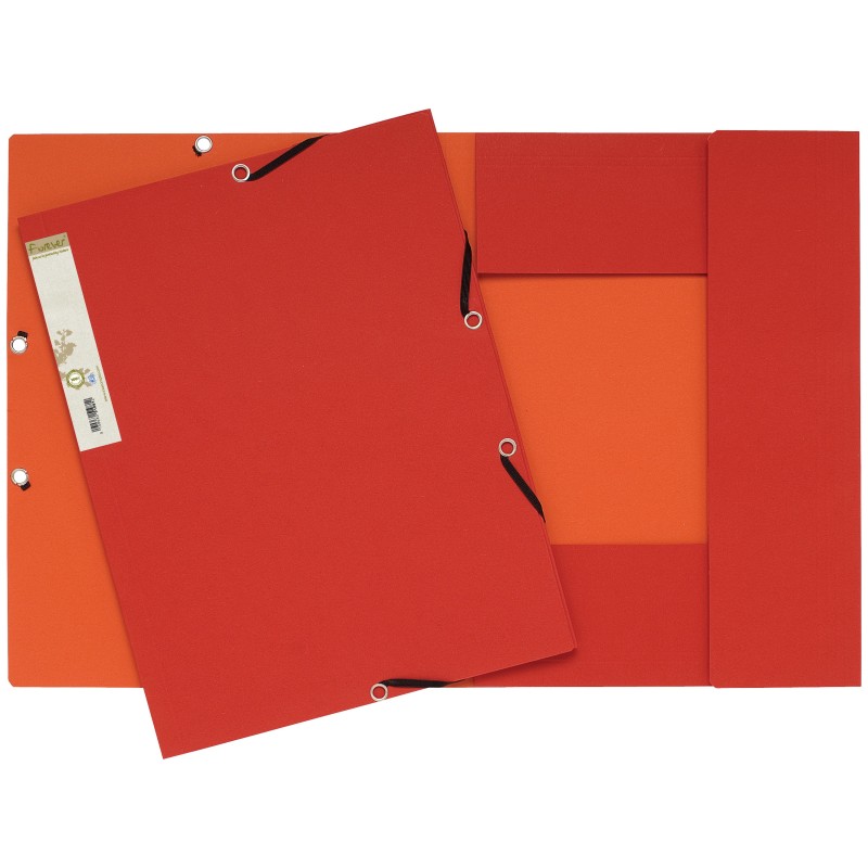 Exacompta Chemise Forever® A4 à 3 rabats et à élastiques, 225 feuilles, 240 x 320 mm, carte recyclée , rouge