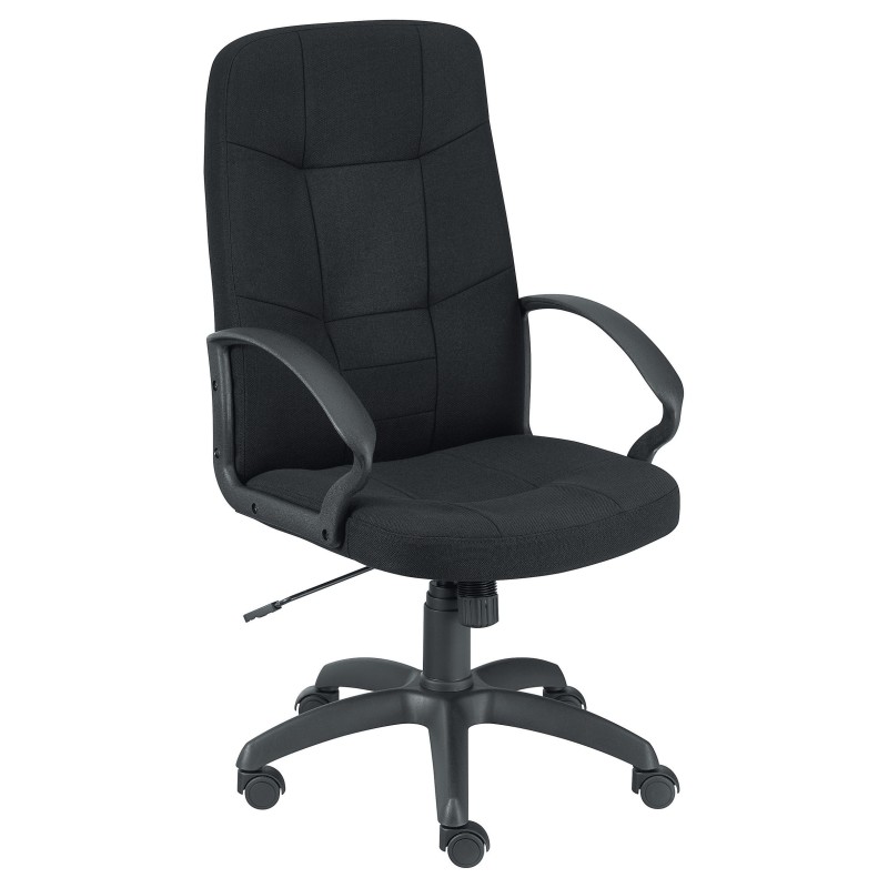 Fauteuil direction LÉO CONFORT 2 en tissu avec accoudoirs - Noir