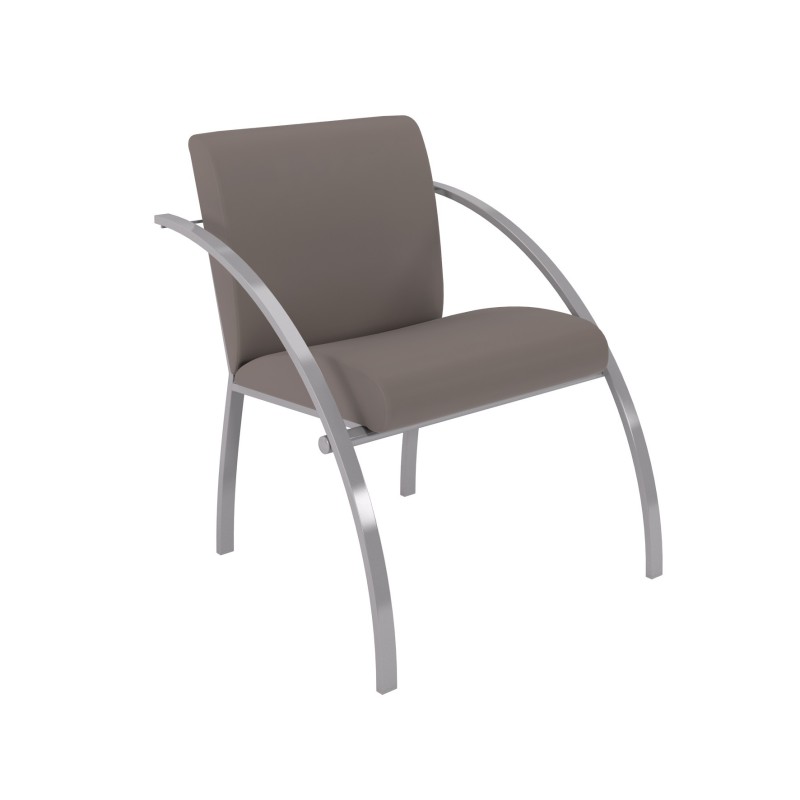 Fauteuil d'accueil Eva vinyle non feu M1 - Taupe