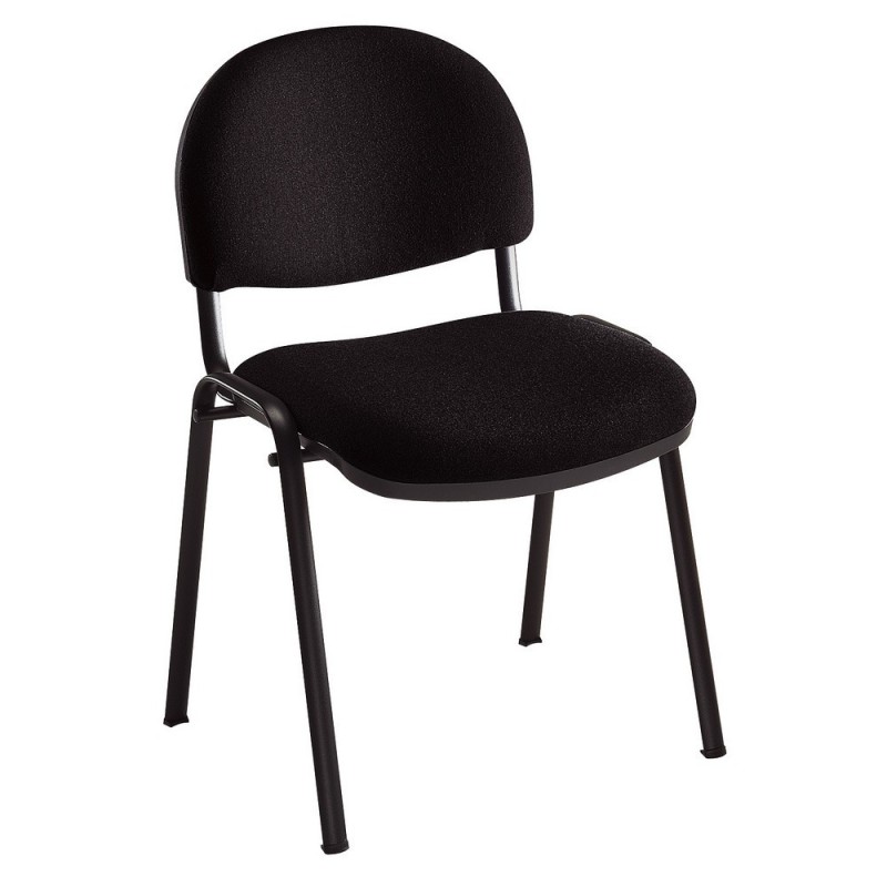 Chaise réunion et visiteur - Bien Assis 2 - Tissu Noir- Pieds Noir