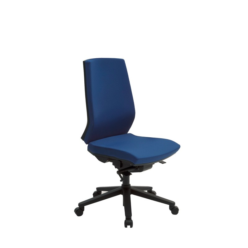 Siège de bureau Mathilde Tissu rembourré    Hauteur ajustable A roulettes - Bleu