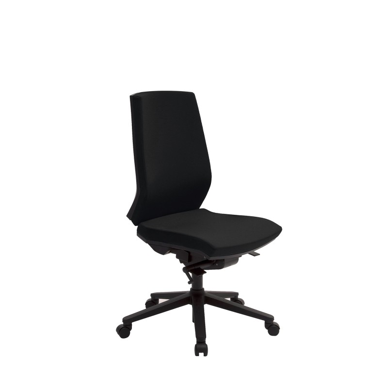 Siège de bureau Mathilde Tissu polyester Noir Hauteur réglable - Dossier Roulettes