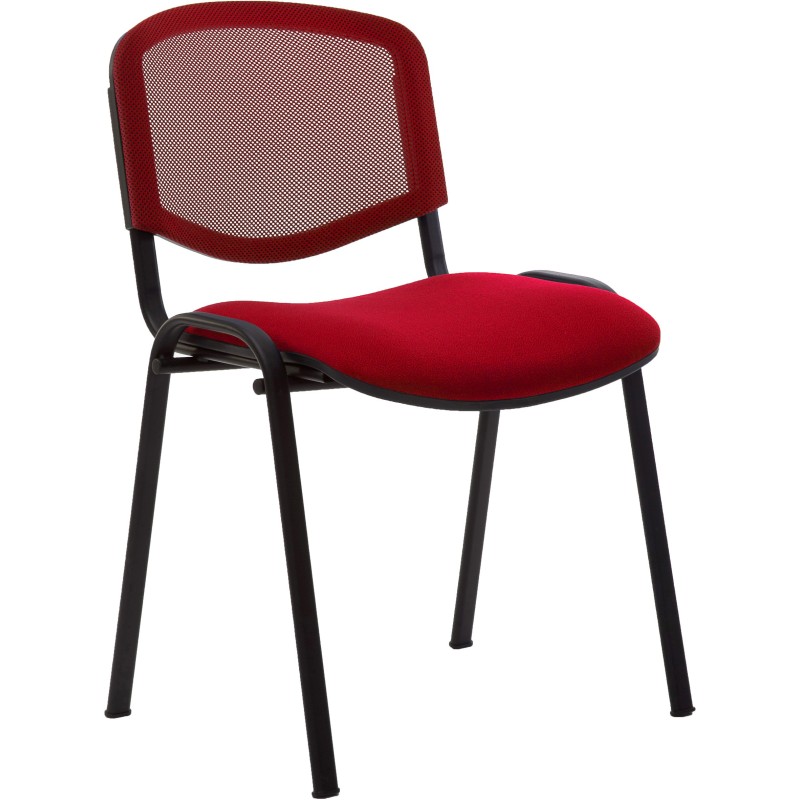 Chaise  de réunion et visiteur First Maille filet tissu -  Rouge