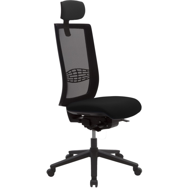 Siège de Bureau Infinity Maille et Tissu Noir Hauteur réglable - Dossier Appui-tête Roulettes