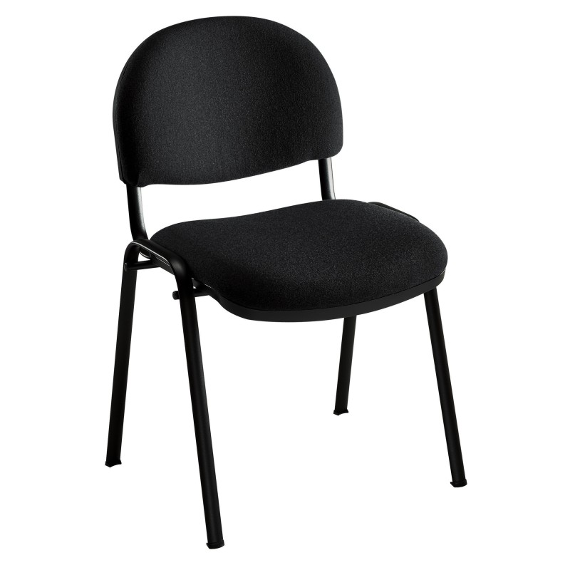 Chaise de réunion PRIMA Tissu et Métal Noir - Dossier