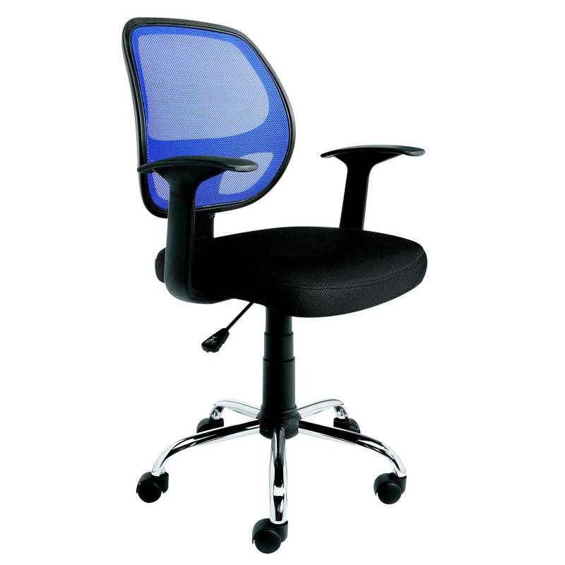 Fauteuil de bureau TAMI, tissu / maille filet, dossier 46 cm Noir / Bleu
