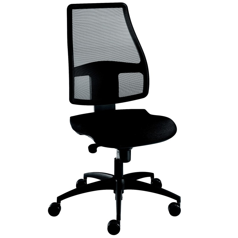 TOPSTAR Siège de bureau Sun - Tissu rembourré dossier maille - Noir