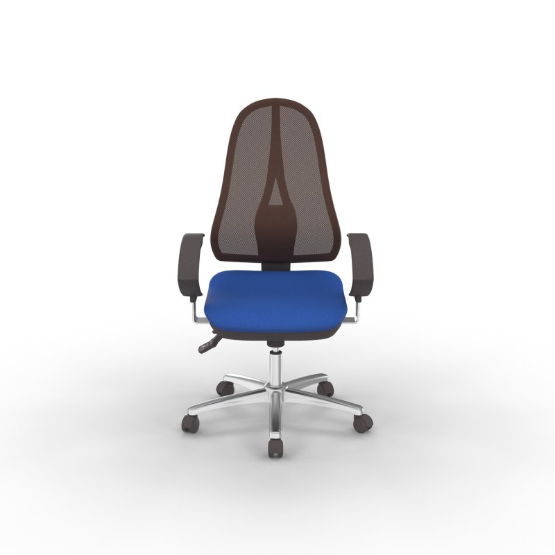 Siège de bureau OPEN POINT DELUXE Tissu Bleu Maille Noir Hauteur réglable - Dossier Accoudoirs Roulettes