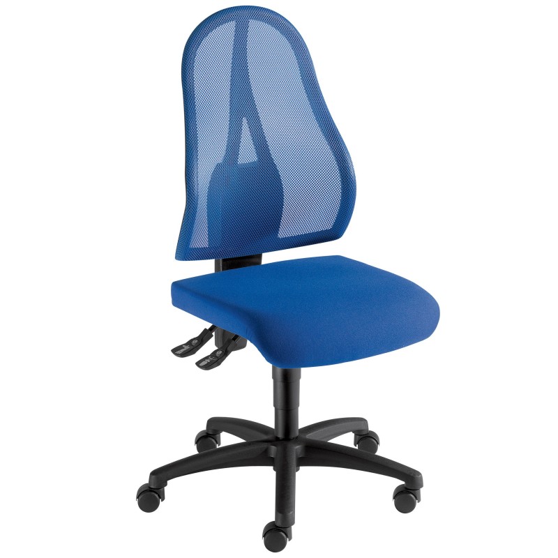 Topstar Siège de bureau sans accoudoir Open Point dossier maille - Bleu