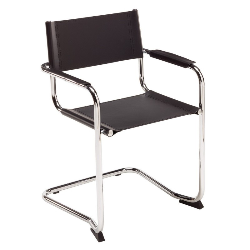 Fauteuil visiteur Futura - Cuir regénéré - Noir
