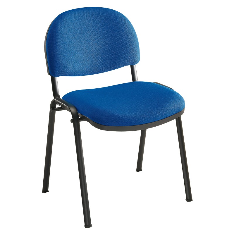 Chaise réunion et visiteur Prima - Tissu rembourré - Bleu - Pieds Noir