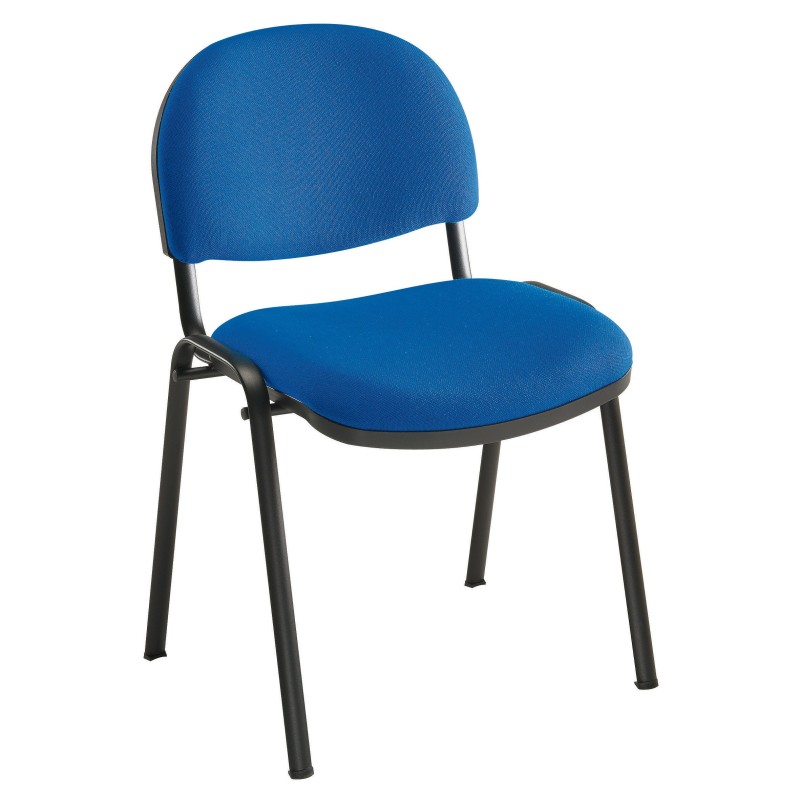 Chaise réunion et visiteur - Bien Assis 2 - Tissu Bleu- Pieds Noir