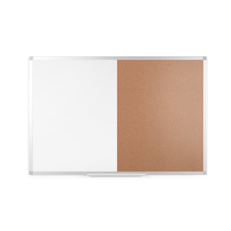 RAJA Tableau bivalent acier blanc laqué et liège - Surface magnétique - Cadre Aluminium - L.120 x H.90