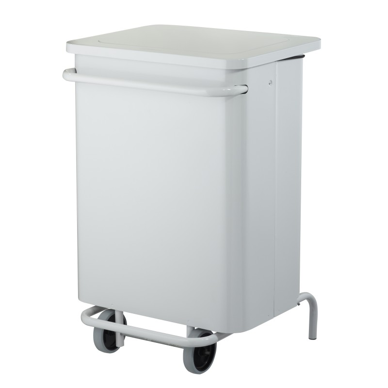 Rossignol Poubelle à pédale mobile Collecroule Carène, 70 litres - Blanc