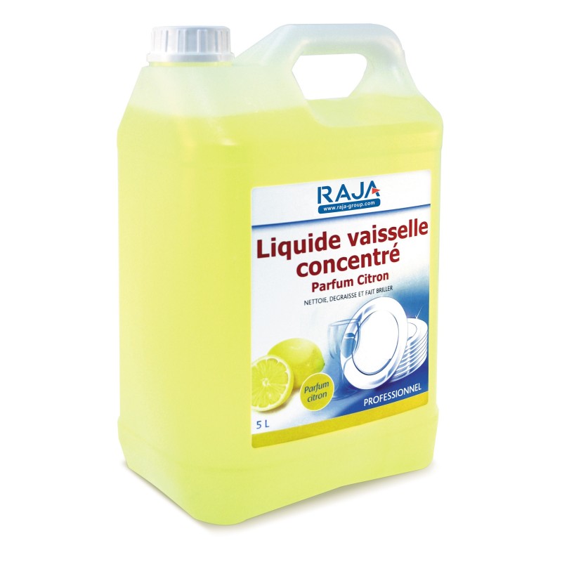 RAJA Liquide vaisselle concentré Parfum citron - Bidon de 5 L