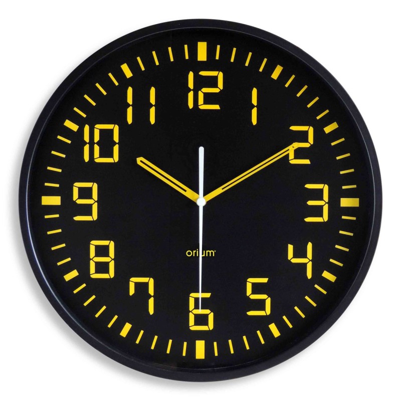 ORIUM Contraste - Horloge analogique murale silencieuse à quartz - Diamètre 30 cm - Noir