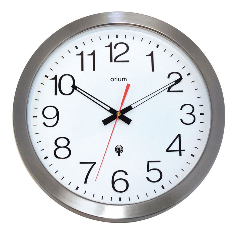 ORIUM Horloge murale étanche radio-contrôlée, Ø 35,5 cm - Inox