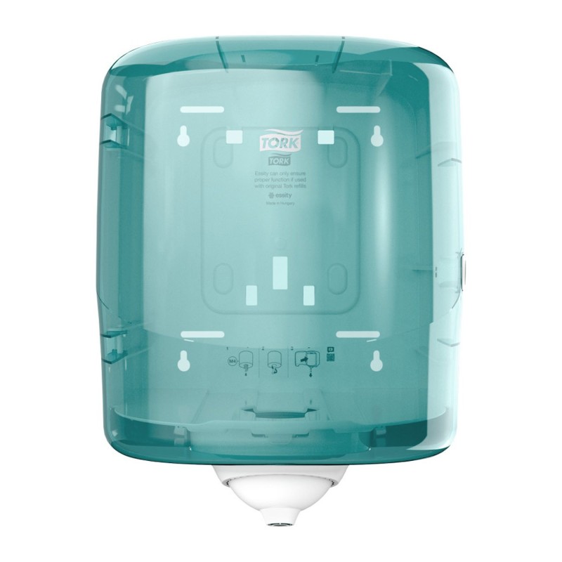 Tork Reflex Distributeur à dévidage central feuille-à-feuille M4 - Gamme Performance - Blanc et Turquoise