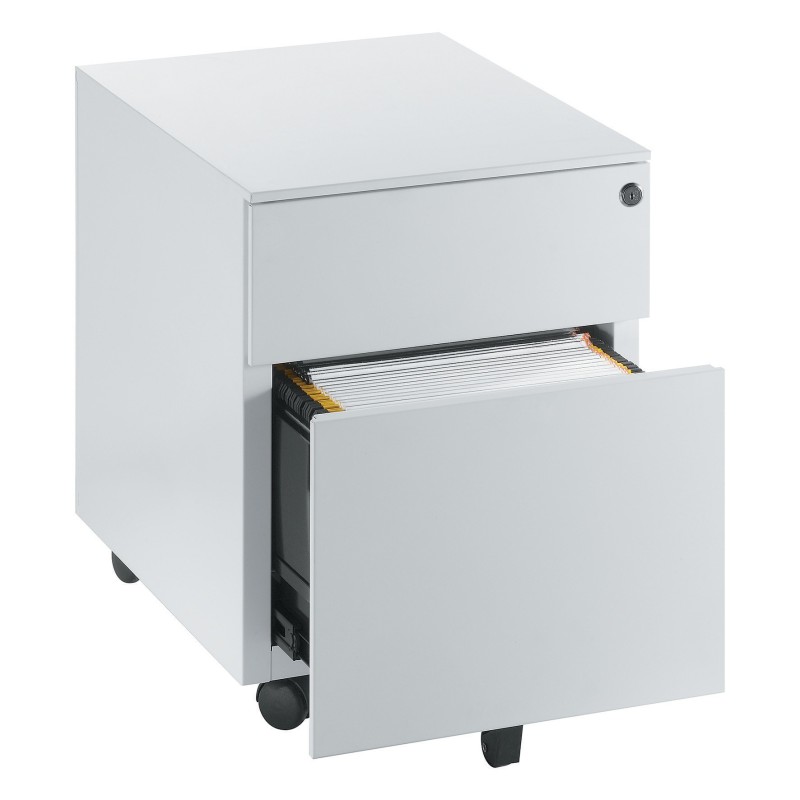Caisson mobile métal Universal - 2 tiroirs - Aluminium