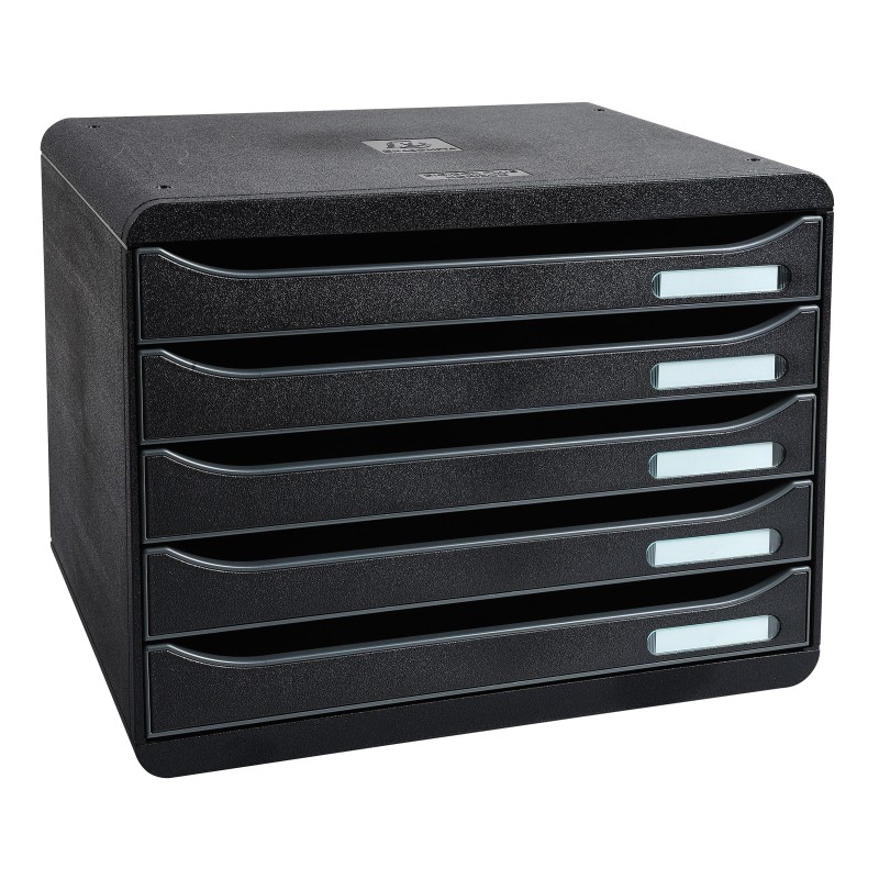 Exacompta Module de classement Big Box Couleur - 5 tiroirs à l'italienne - Noir