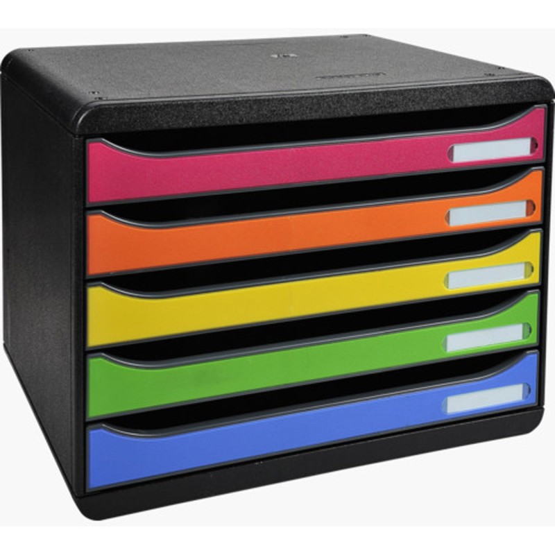 Exacompta Module de classement Big Box Couleur - 5 tiroirs à l'italienne - Arlequin
