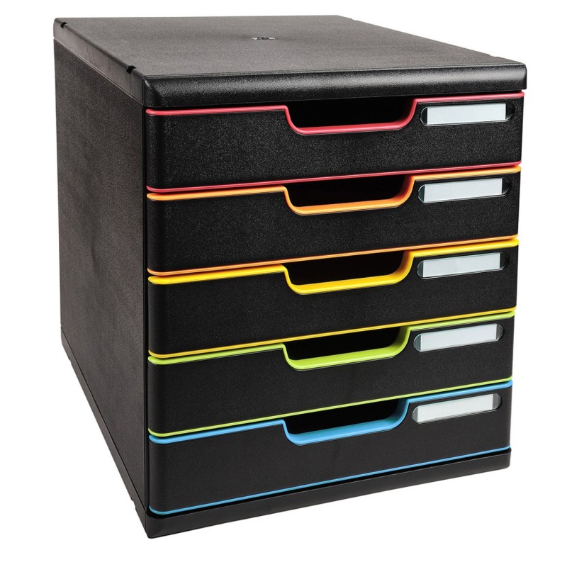 EXACOMPTA Module de classement Modulo - 5 tiroirs Noir Arlequin