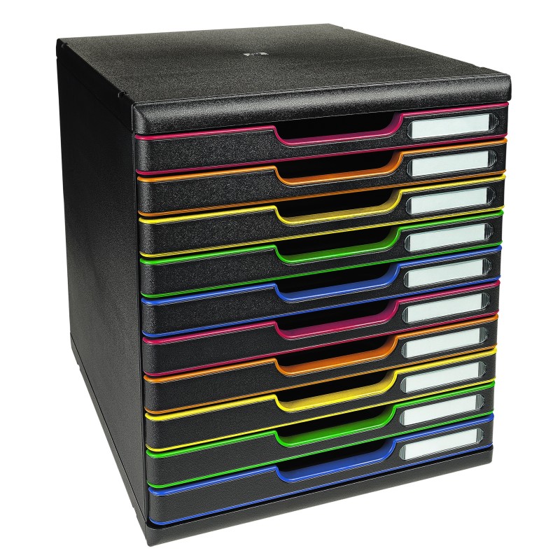 EXACOMPTA Module de classement Modulo - 10 tiroirs Noir Arlequin