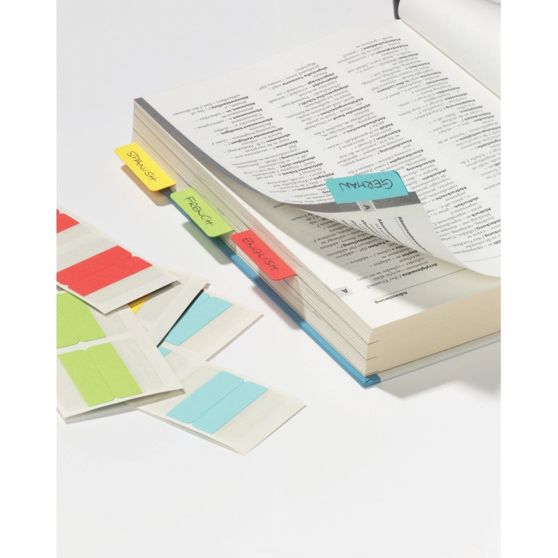 Durable Onglets autocollants Tabfix 25 mm 2 lignes, couleurs assorties