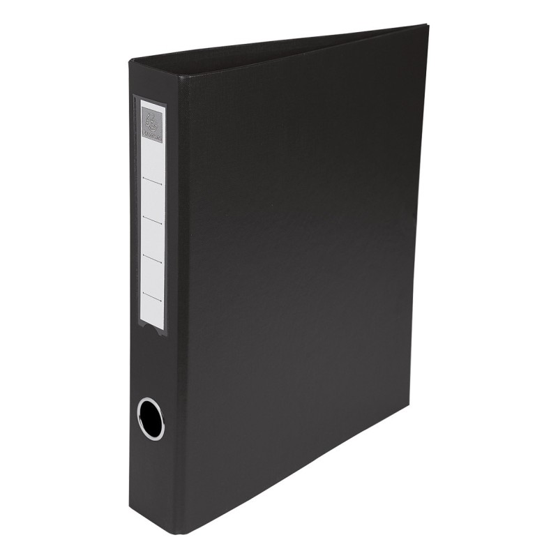 Exacompta Classeur 4 anneaux A4 - Carton rigide 23/10e - Dos 6 cm - Noir