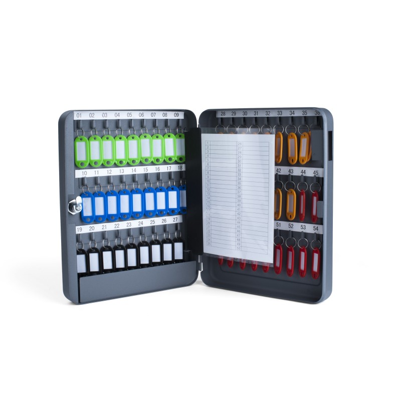 Pavo Armoire à clés - 54 clés - Coffret gris foncé