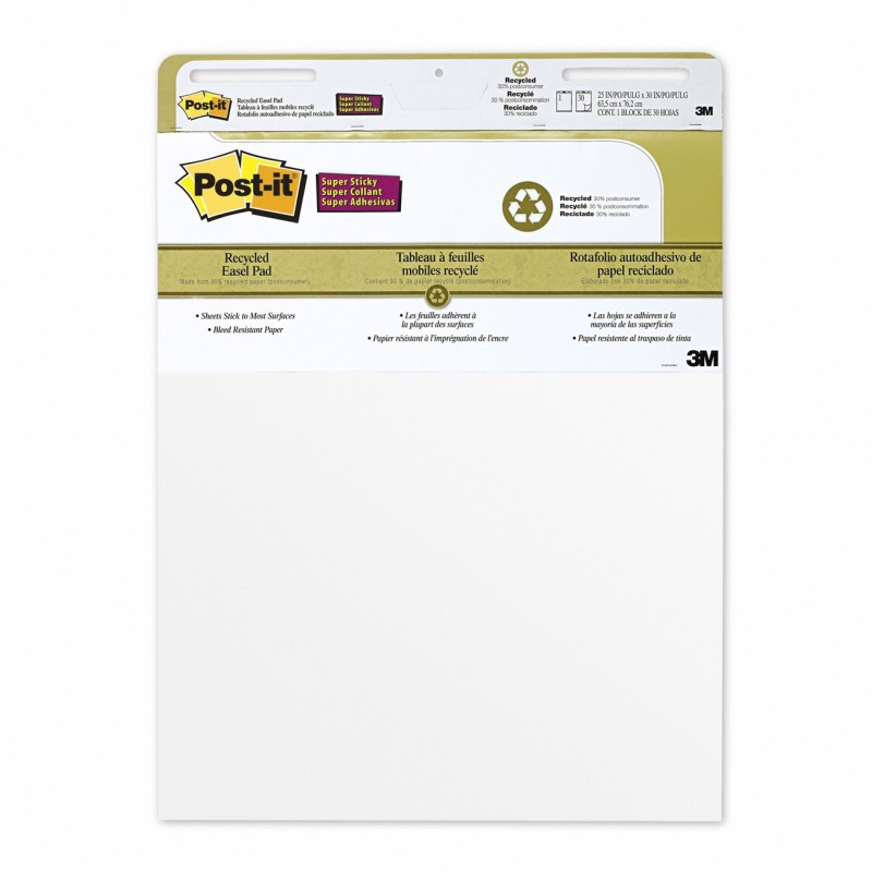 Post-it Bloc pour chevalet de conférence Super Sticky, 559RP, 63 x 73,2 cm, 30 feuilles, blanc - Lot de 2