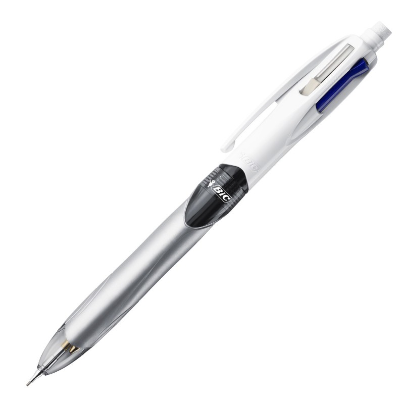 BIC 4 couleurs Multifonction 3+1HB Stylo bille rétractable pointe moyenne 1 mm + porte-mine