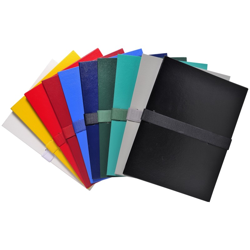 Exacompta Chemise extensible sans rabat jusque 13 cm - Fermeture sangle Velcro - Capacité 1000 feuilles A4 - Assortis