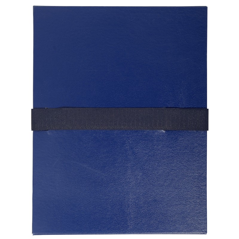Exacompta Chemise extensible à rabat jusque 13 cm - Fermeture sangle Velcro - Capacité 1000 feuilles A4 - Bleu Foncé