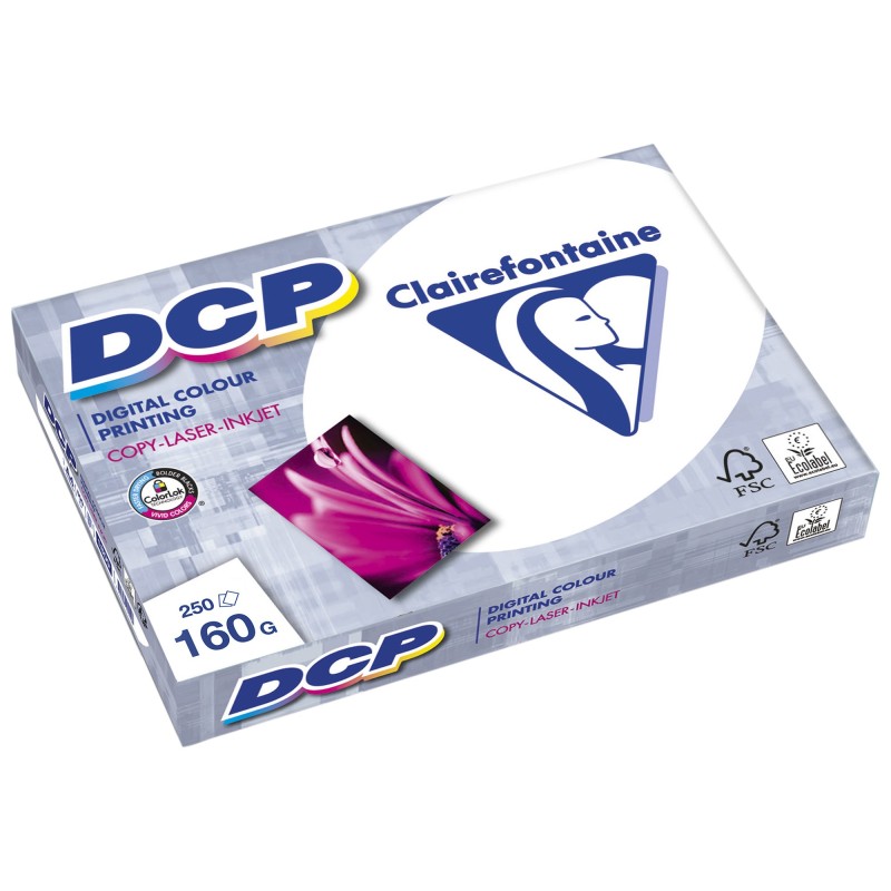 Clairefontaine Papier A4 blanc DCP - 160g - Ramette de 250 feuilles