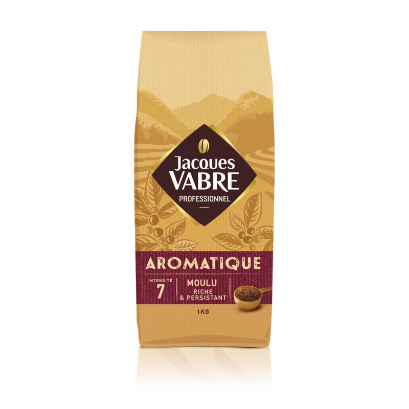 Jacques Vabre Café moulu Aromatique mélange arabica et robusta - Intensité 7 - Paquet 1 kg