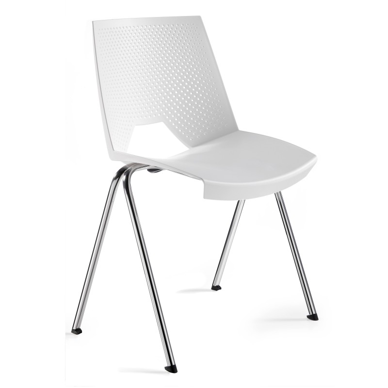 Chaise empilable Skype, plastique, blanc