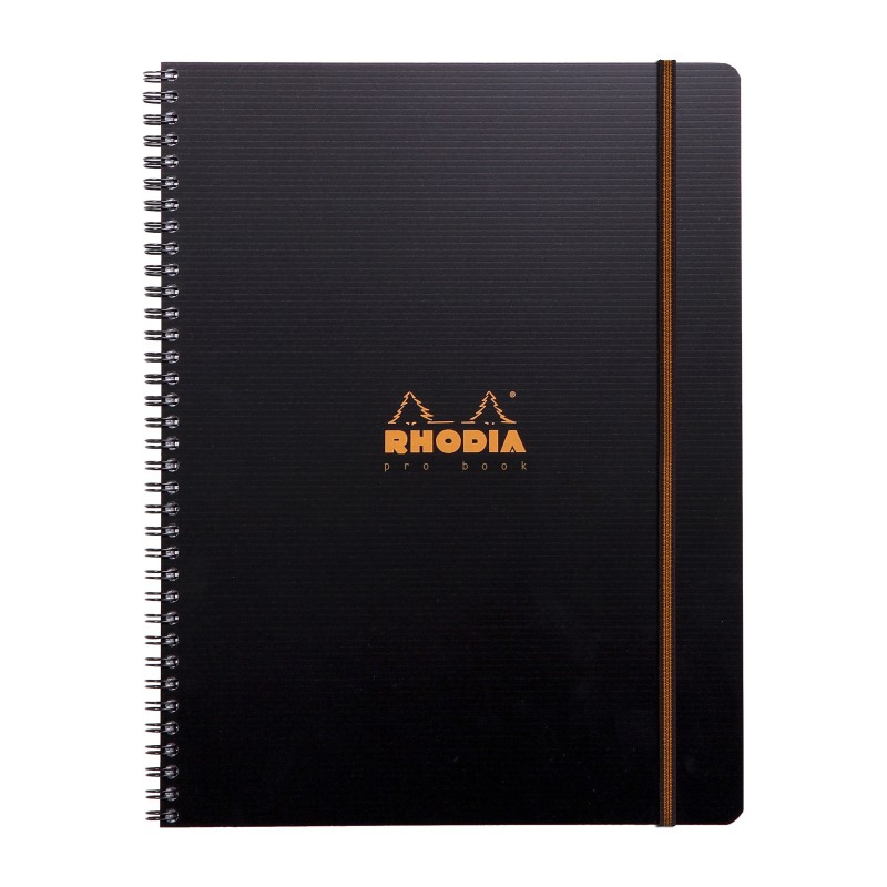 Rhodia Cahier à spirale Rhodiactive Pro Book 21 x 31,8 cm - 90g - Perforé 4 trous - Petits carreaux 5x5 - 160 pages
