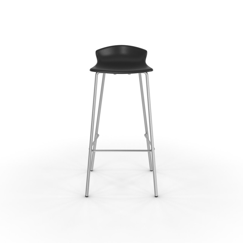 Tabouret haut de restauration Fingal - Assise polypropylène Noir