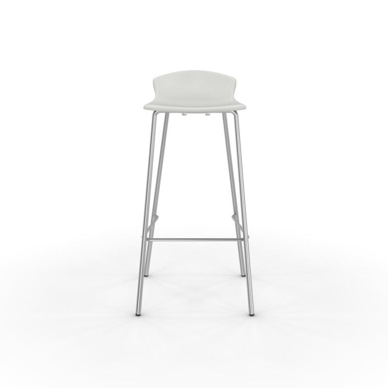 Tabouret haut de restauration Fingal -Assise polypropylène Blanc